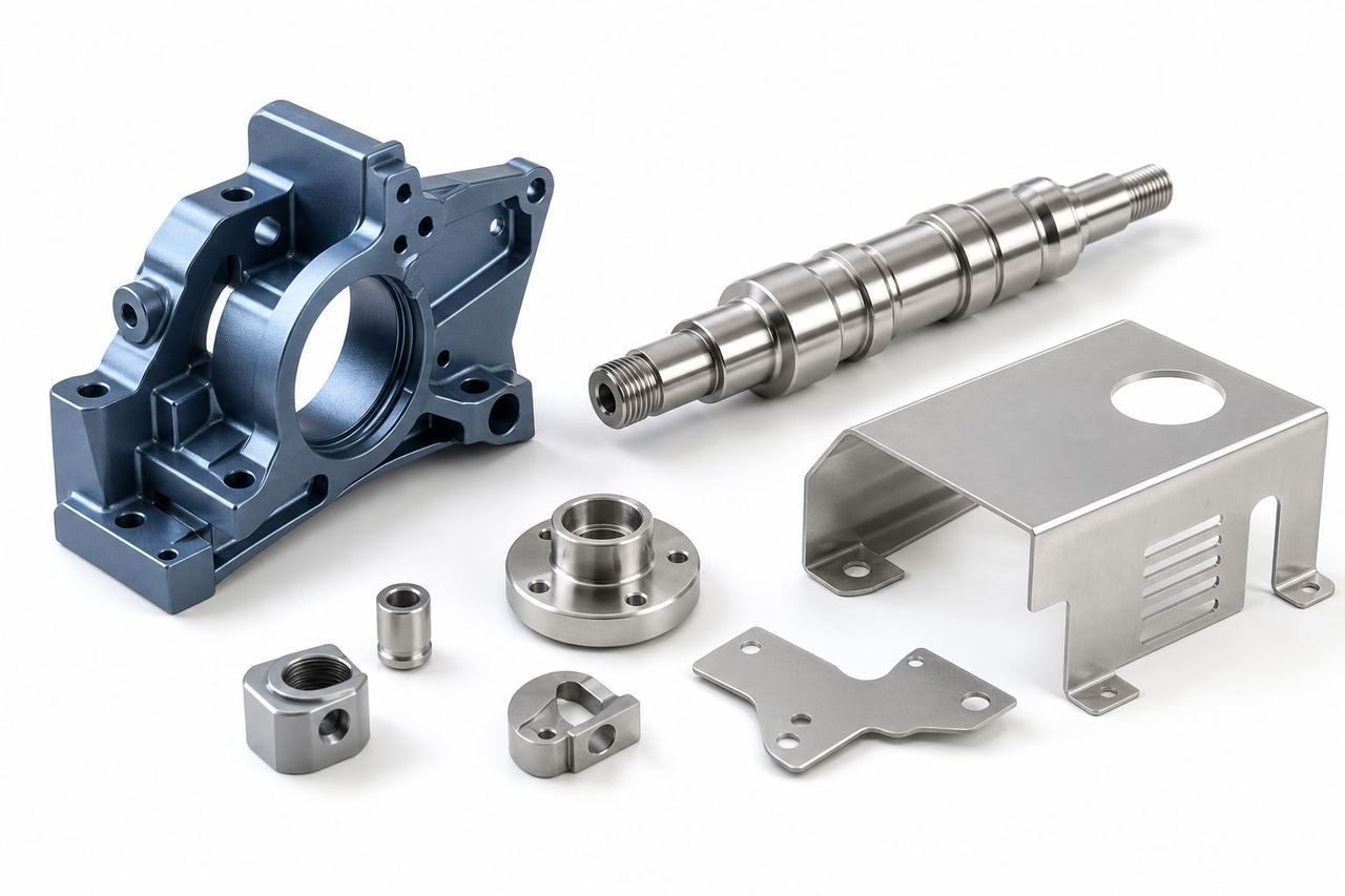 Studio photo of finished machined metal components